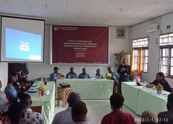 KPUD Kabupaten Yahukimo Gelar Rapat Koordinasi PDPB Triwulan II Tahun 2022
