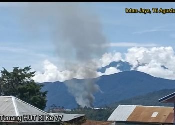 Kondisi Intan Jaya saat terjadi serangan TPN-PB pada 16 Agustus 2022. Gambar ini merupakan tangkapan layar video yang beredar di youtube tentang kejadian di Intan Jaya. Ist.