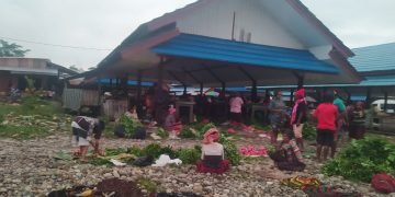 Kondisi Pasar Baru Dekai menjelang hari Natal 2022