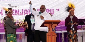 Bupati Didimus Yahuli Resmi Buka Konferensi Umum GIDI Wilayah Yahukimo Ke-9 Tahun 2023