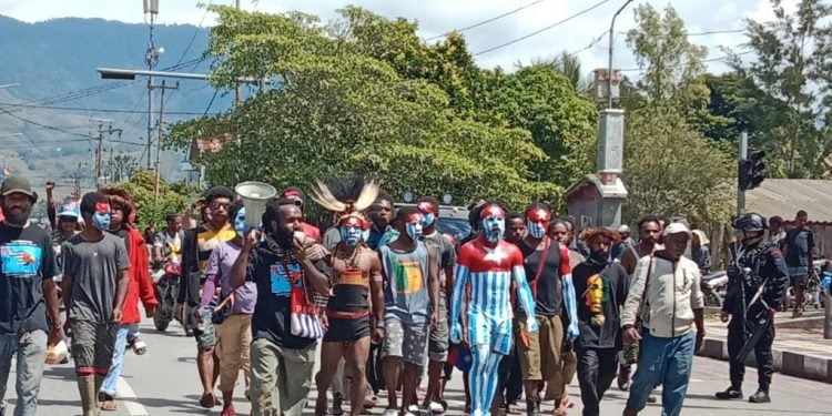 Ribuan Rakyat Papua di Lapago Gelar Aksi Damai Dukung ULMWP Anggota Penuh MSG