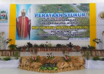 Persiapan kunjungan Uskup Mgr. Yanuarius Theofilus Matopai You ke Dekai.