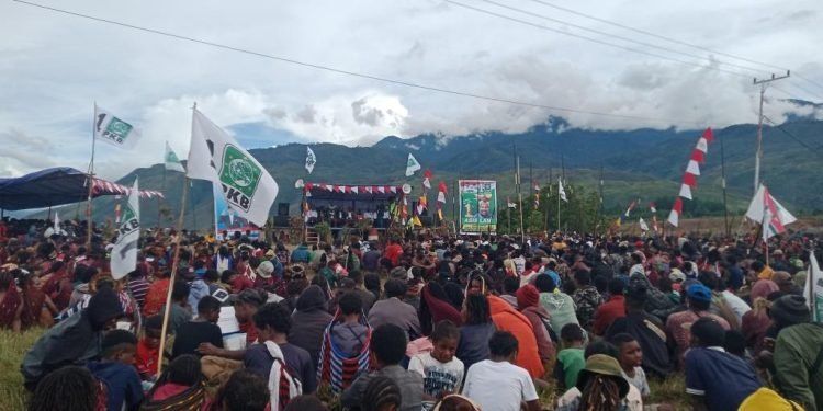 Ribuan Pendukung PKB Wamena Hadiri Kampanye Terbuka di Distrik Walesi