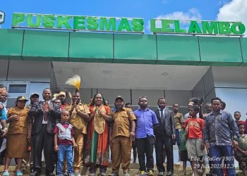 Wabup Yahukimo Esau Miram Resmikan Puskesmas Lelambo di Distrik Talambo