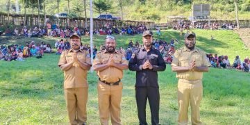 Sertijab Kadistrik Tagineri Digelar di Lapangan Terbuka