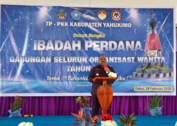 Bupati Yahukimo Hadiri Ibadah Perdana Tim Penggerak PKK Tahun 2026