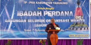 Bupati Yahukimo Hadiri Ibadah Perdana Tim Penggerak PKK Tahun 2026
