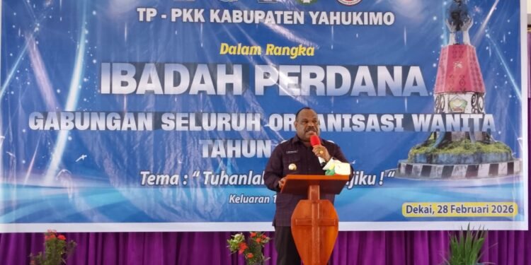 Bupati Yahukimo Hadiri Ibadah Perdana Tim Penggerak PKK Tahun 2026