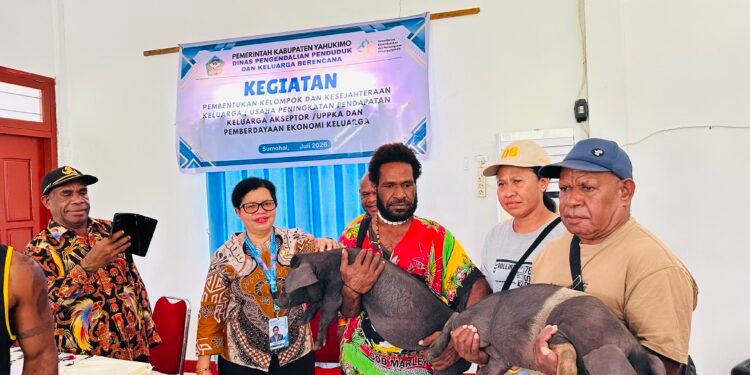 Asisten III Sekda Yahukimo Buka Kegiatan Pembentukan Kelompok UPPKA, Serahkan Bibit Ternak Babi kepada Kelompok Usaha