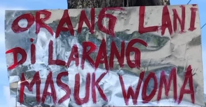 Setelah Rekonsiliasi, Spanduk Provokatif Terpampang di Depan Pos Brimob Wouma