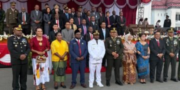 Wakil Bupati Yahukimo Pimpin Upacara Penurunan Bendera HUT RI ke-81